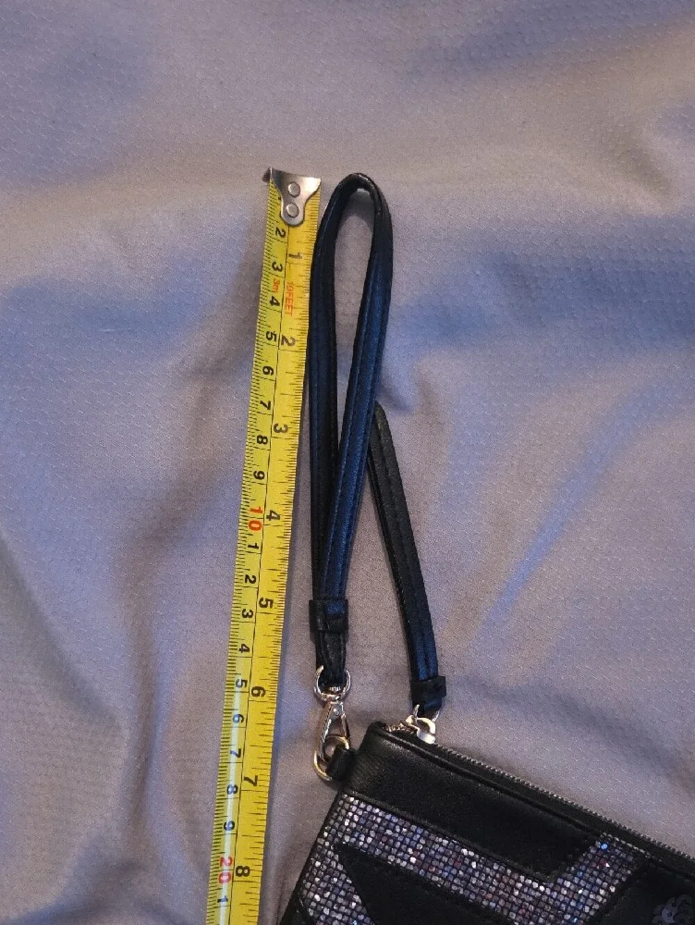 Victoria's Secret Black Wristlet with Silver Sequined Star